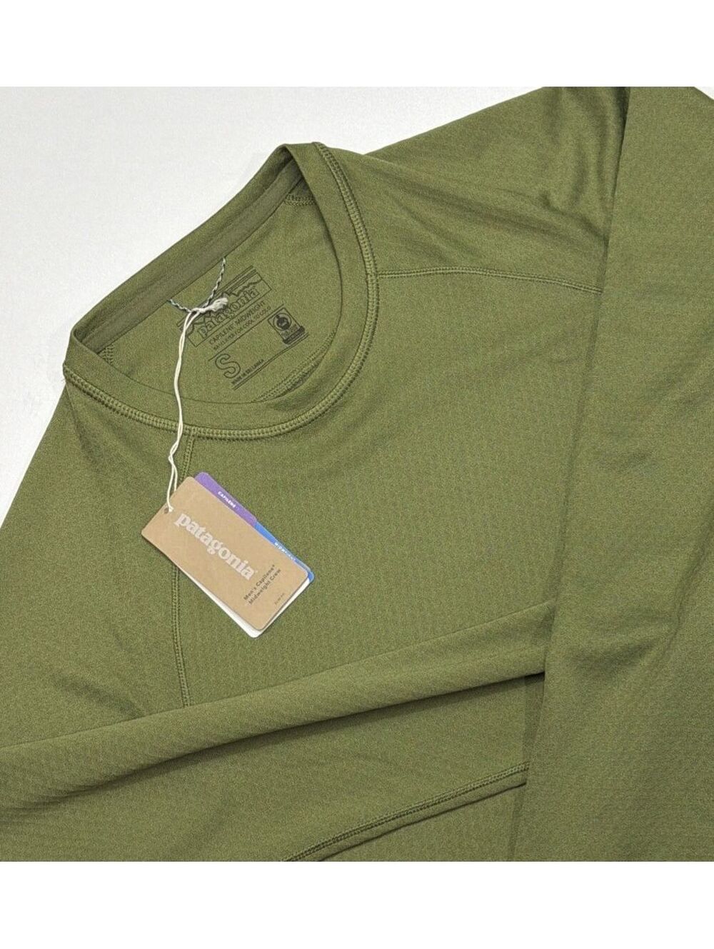 NWT Patagonia Capilene Midweight Shirt Mens SMALL Green Long Sleeve Base Layer